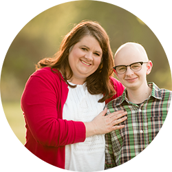 A childhood cancer hero "Eli" and his mom